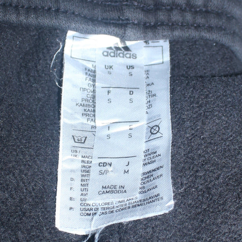 Adidas Men’s Black Track Pants S Regular Fit Fleece Joggers