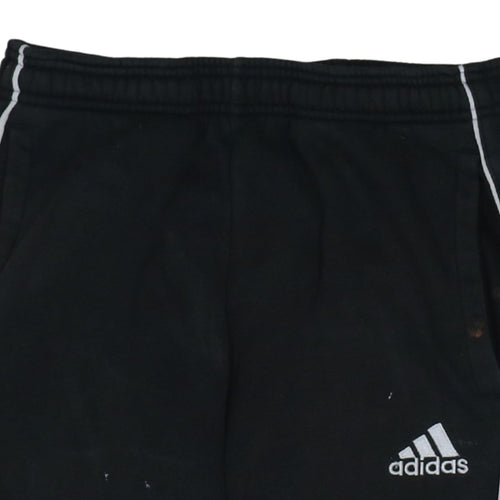 Adidas Men’s Black Track Pants S Regular Fit Fleece Joggers