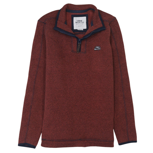 Weird Fish Men's Brown Quarter Zip Fleece Sweatshirt Small