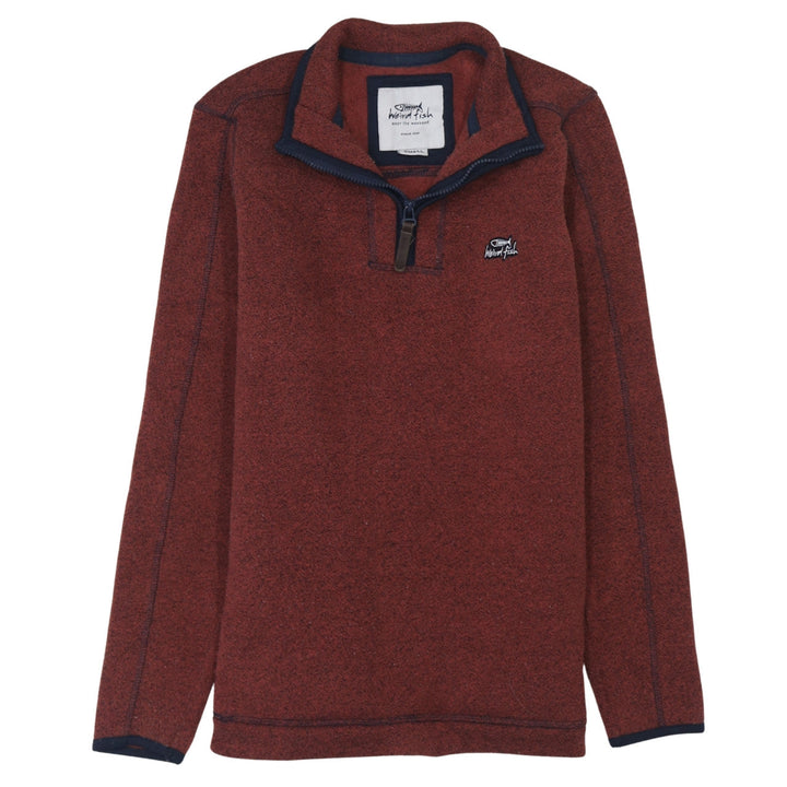 Weird Fish Men's Brown Quarter Zip Fleece Sweatshirt Small
