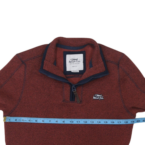 Weird Fish Men's Brown Quarter Zip Fleece Sweatshirt Small