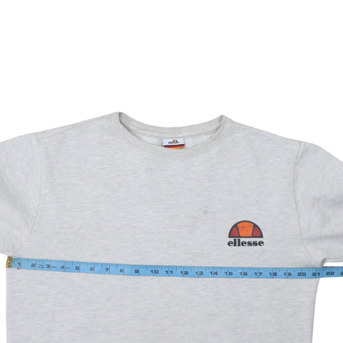 Ellesse Men's Grey Crew Neck Sweatshirt M Pullover Logo Fleece