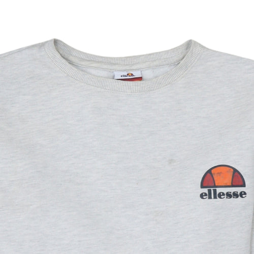 Ellesse Men's Grey Crew Neck Sweatshirt M Pullover Logo Fleece