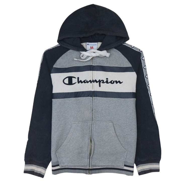 Champion Men's Grey Full Zip Hoodie M Logo Sportswear