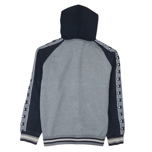Champion Men's Grey Full Zip Hoodie M Logo Sportswear