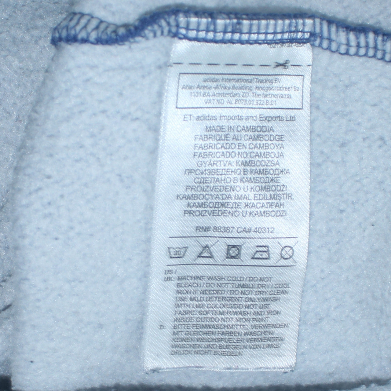 Adidas Men's Blue Pullover Hoodie Size S Regular Fit Fleece