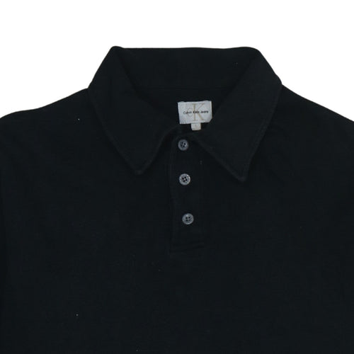 Calvin Klein Jeans Men's Black L Henley Sweatshirt Long Sleeve Cotton