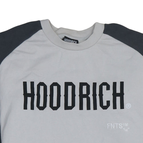 Hoodrich Men's Grey and Black Crew Neck Pullover Sweatshirt Small Cotton