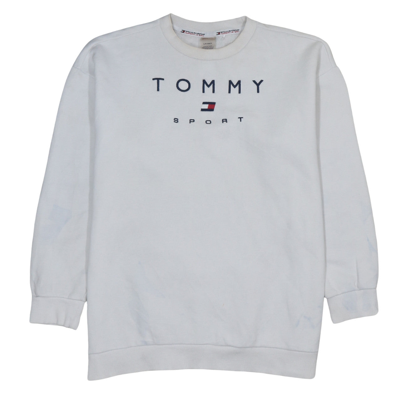 Tommy Sport Men's White Small Pullover Logo Sweatshirt