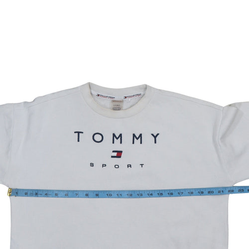 Tommy Sport Men's White Small Pullover Logo Sweatshirt