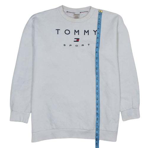 Tommy Sport Men's White Small Pullover Logo Sweatshirt