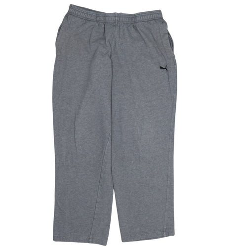 Puma Men’s Grey Fleece Sweatpants L Regular Fit Elastic Waist