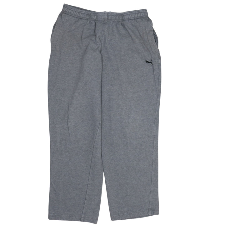 Puma Men’s Grey Fleece Sweatpants L Regular Fit Elastic Waist