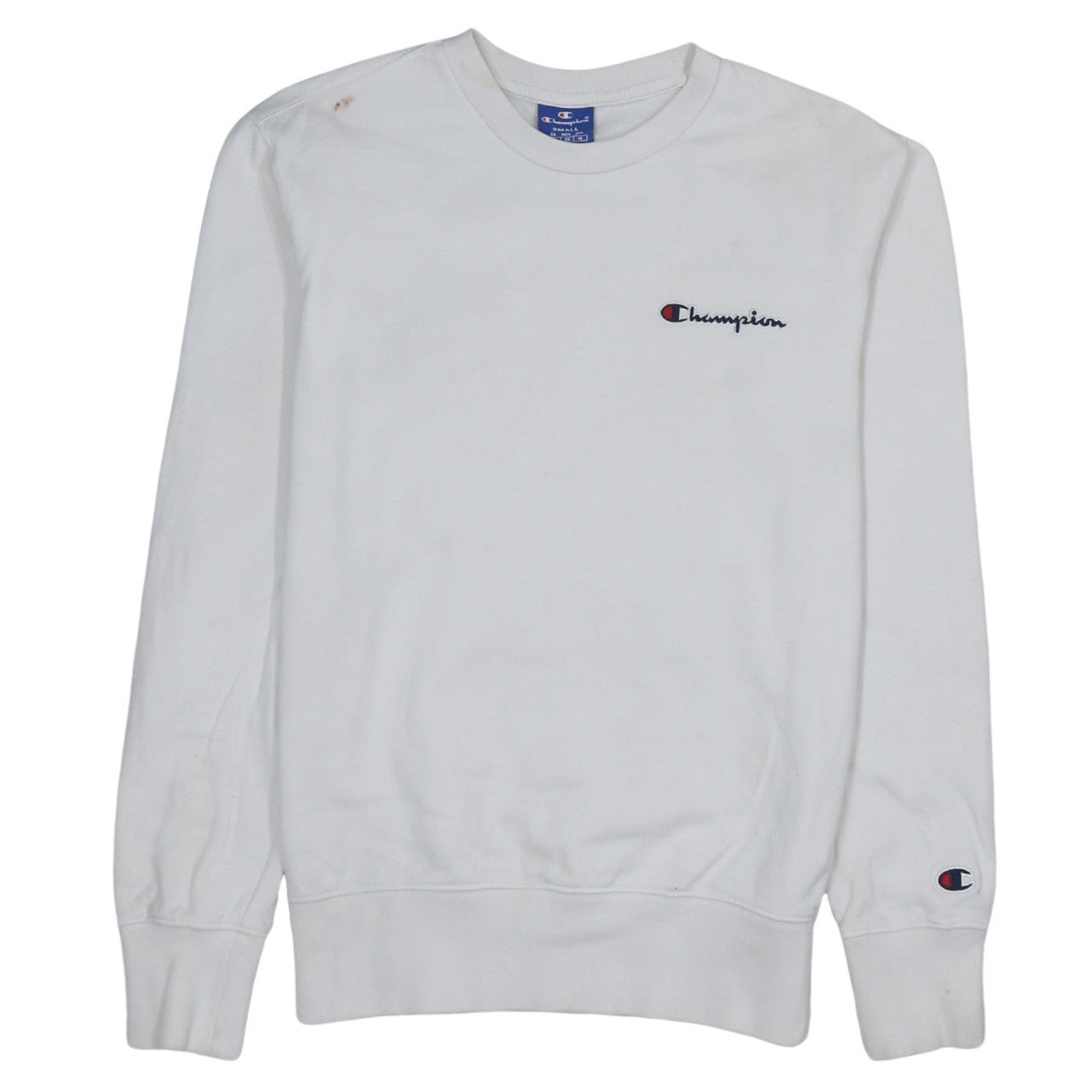 Champion Men's White Small Pullover Crew Neck Sweatshirt