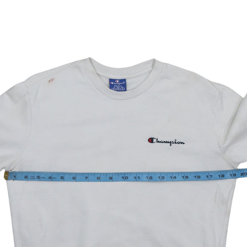 Champion Men's White Small Pullover Crew Neck Sweatshirt