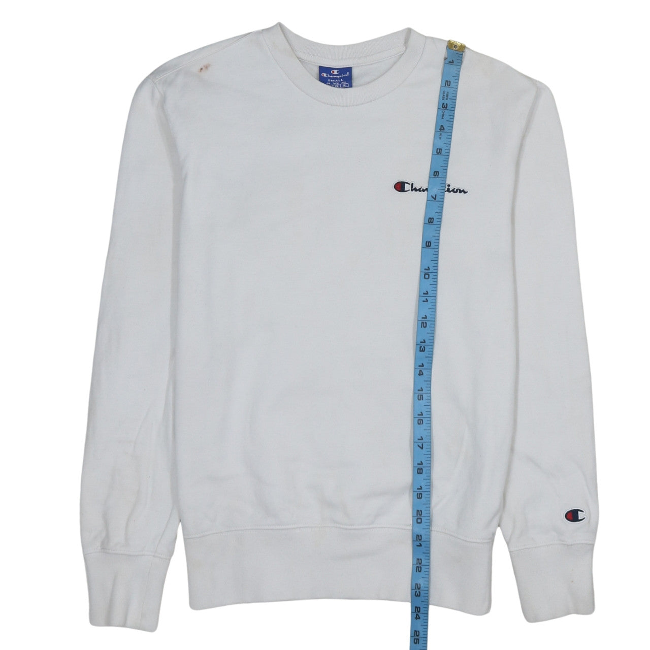 Champion Men's White Small Pullover Crew Neck Sweatshirt