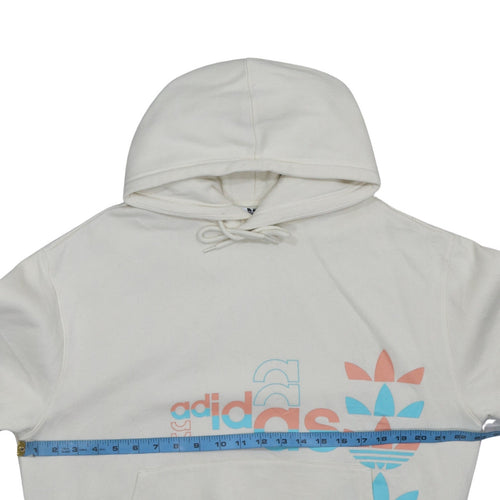 adidas Men Ivory Pullover Hoodie M Graphic Fleece Sweatshirt