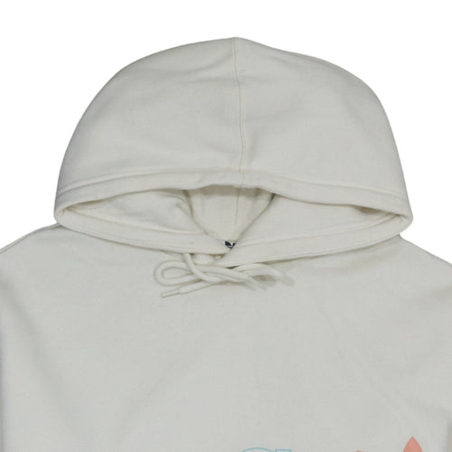adidas Men Ivory Pullover Hoodie M Graphic Fleece Sweatshirt
