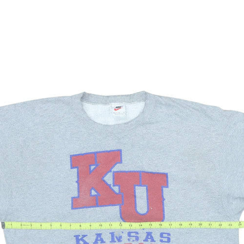 Nike Mens Grey Kansas Football Sweatshirt M Crew Neck Vintage Style