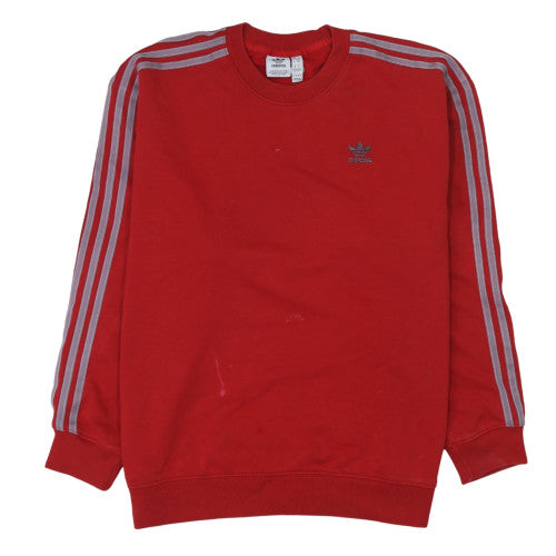Adidas Women Red Crew Neck Long Sleeve Pullover Sweatshirt Size S