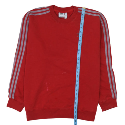 Adidas Women Red Crew Neck Long Sleeve Pullover Sweatshirt Size S