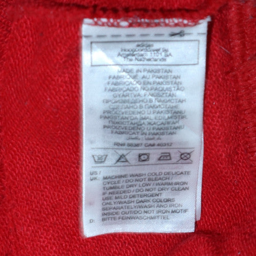Adidas Women Red Crew Neck Long Sleeve Pullover Sweatshirt Size S