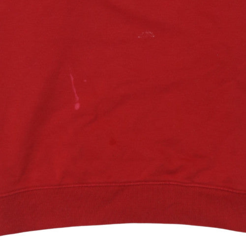 Adidas Women Red Crew Neck Long Sleeve Pullover Sweatshirt Size S