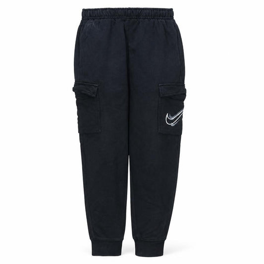 Front view of Nike Men's Black Fleece Jogger Trousers M Regular Tapered Fit