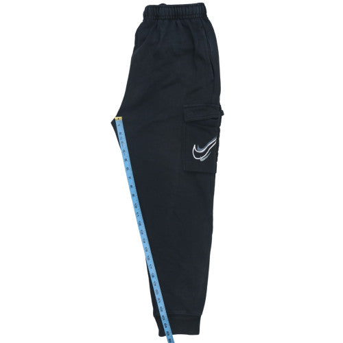 Nike Men's Black Fleece Jogger Trousers M Regular Tapered Fit