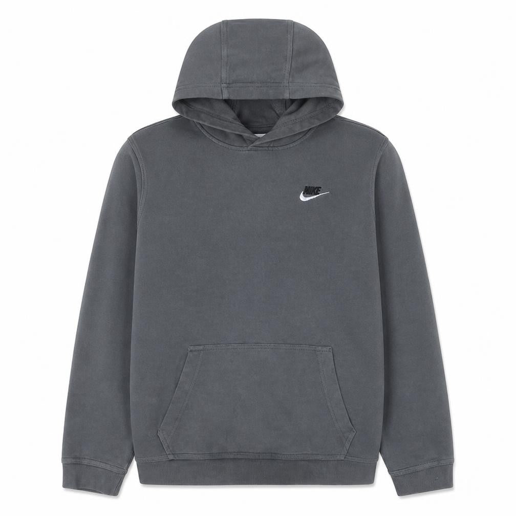 Front view of Nike Teens Grey XL Pullover Hoodie Fleece Sweatshirt