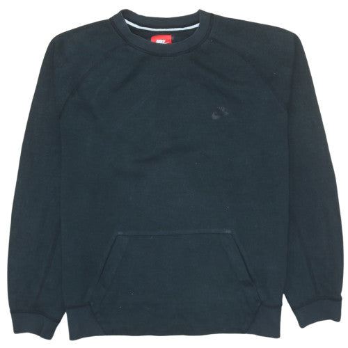 Nike Mens Black L Pullover Sweatshirt Crew Neck Fleece Logo