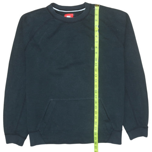 Nike Mens Black L Pullover Sweatshirt Crew Neck Fleece Logo