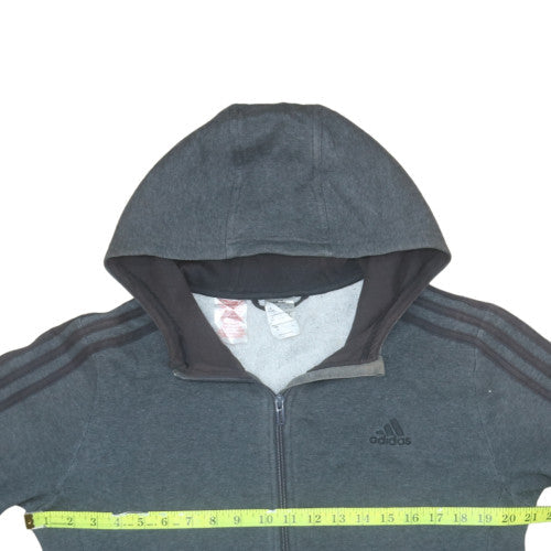 Adidas Teens Grey Full Zip Fleece Hoodie Size 164
