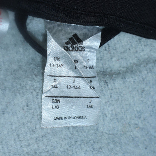 Adidas Teens Grey Full Zip Fleece Hoodie Size 164