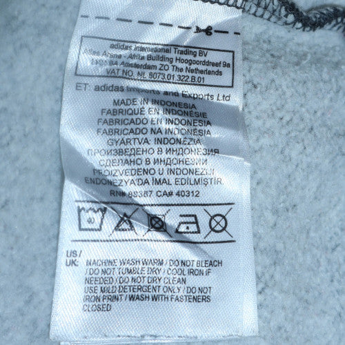 Adidas Teens Grey Full Zip Fleece Hoodie Size 164