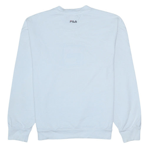 Fila Men's White Small Logo Crew Neck Pullover Sweatshirt