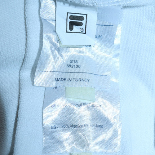 Fila Men's White Small Logo Crew Neck Pullover Sweatshirt