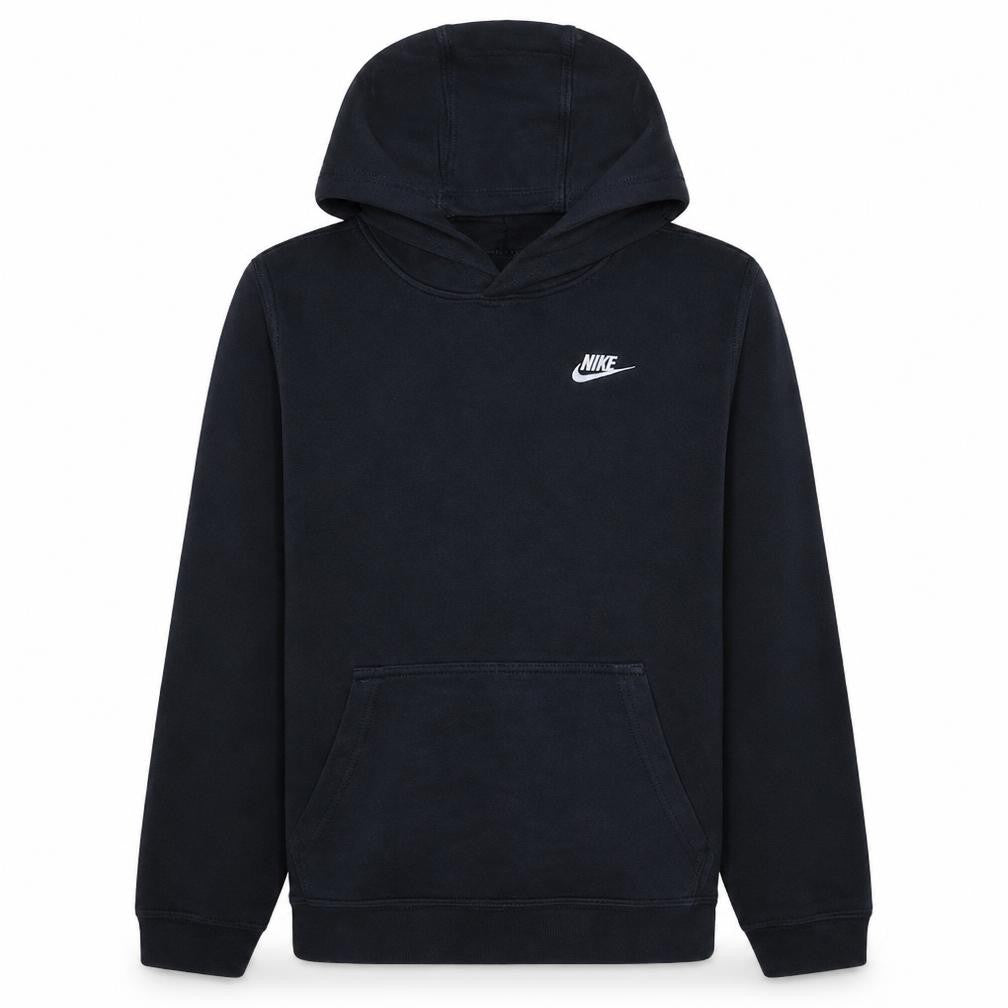 Front view of Nike Teens Black Pullover Hoodie XL Regular Fit Fleece