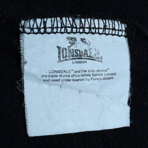 Lonsdale Men’s Black XL Pullover Hoodie With Logo Graphic Print