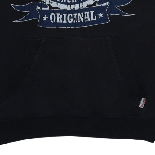 Lonsdale Men’s Black XL Pullover Hoodie With Logo Graphic Print