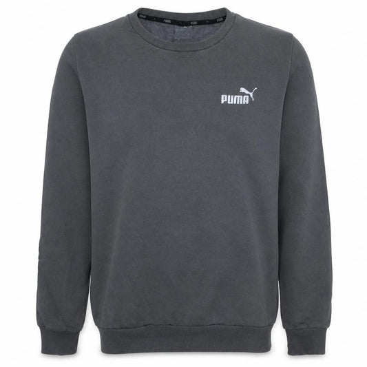 Front view of Puma Men's Grey Small Crew Neck Pullover Sweatshirt
