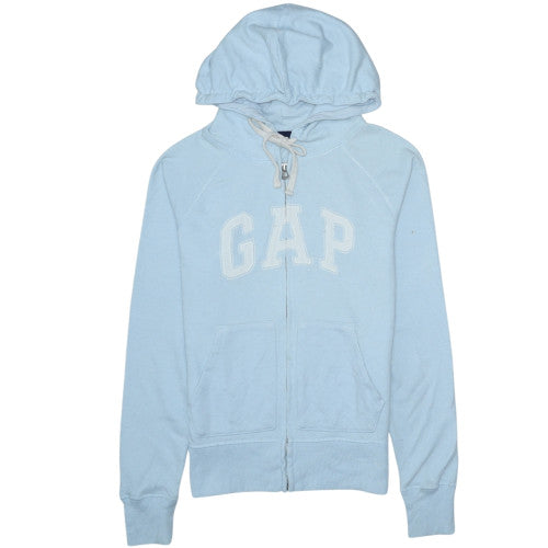 GAP Unisex Adults Blue Full Zip Hoodie XS Fleece Cotton Blend