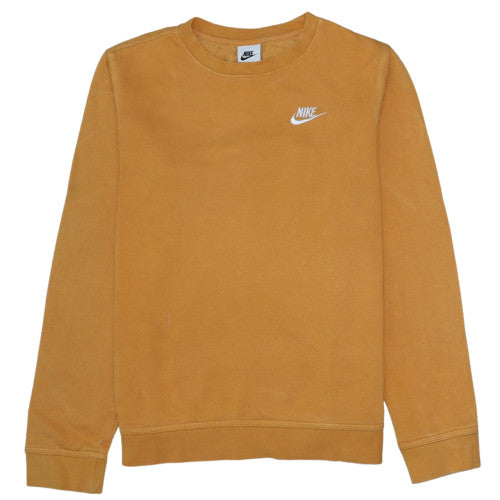 Nike Men's Brown Logo Crew Neck Pullover Sweatshirt M