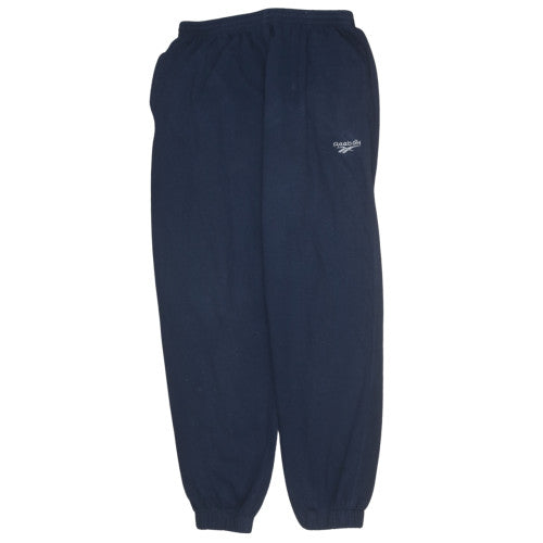 Reebok Men’s Blue M Fleece Sweatpants Joggers Elastic Waist Activewear