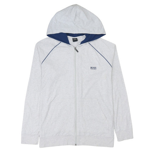 Hugo Boss Mens Grey Full Zip Hoodie Size L Regular Fit