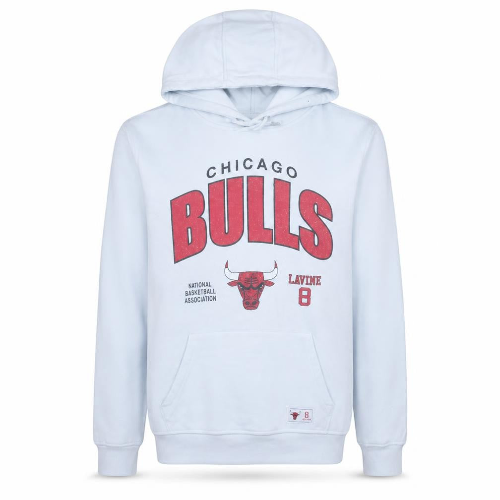 Front view of Primark NBA Chicago Bulls White Men's M Pullover Hoodie