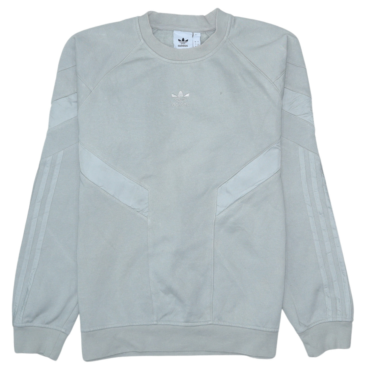 adidas Men Grey Crew Neck Pullover Sweatshirt Small