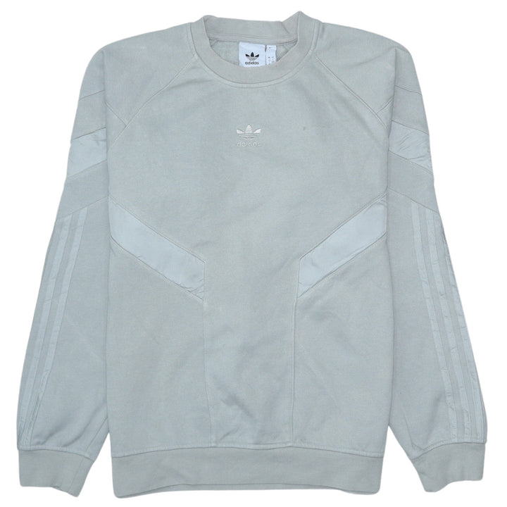 adidas Men Grey Crew Neck Pullover Sweatshirt Small