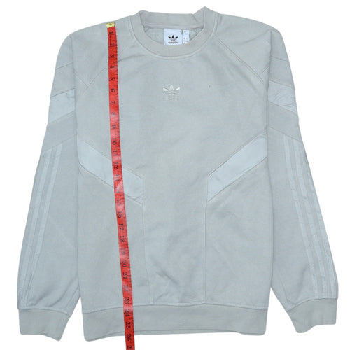 adidas Men Grey Crew Neck Pullover Sweatshirt Small