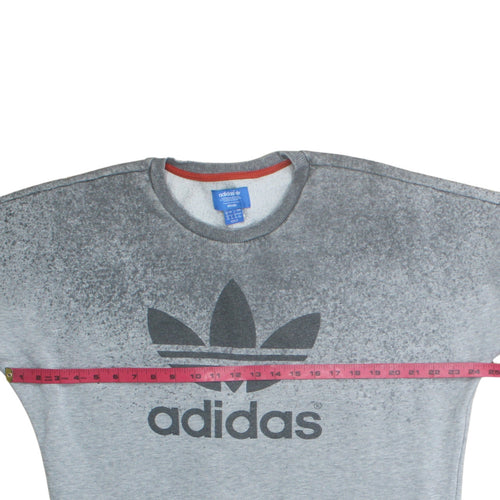 Adidas Unisex Grey Pullover Crew Neck Sweatshirt Size L